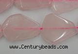 CNG888 15.5 inches 18*22mm – 25*30mm freeform rose quartz beads