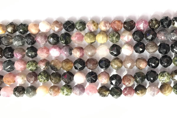 CNG9057 15.5 inches 8mm faceted nuggets tourmaline gemstone beads