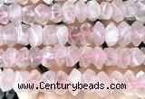 CNG9201 15 inches 7*11mm - 8*12mm faceted nuggets rose quartz beads