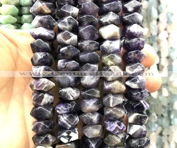 CNG9206 7*11mm - 8*12mm faceted nuggets dogtooth amethyst beads