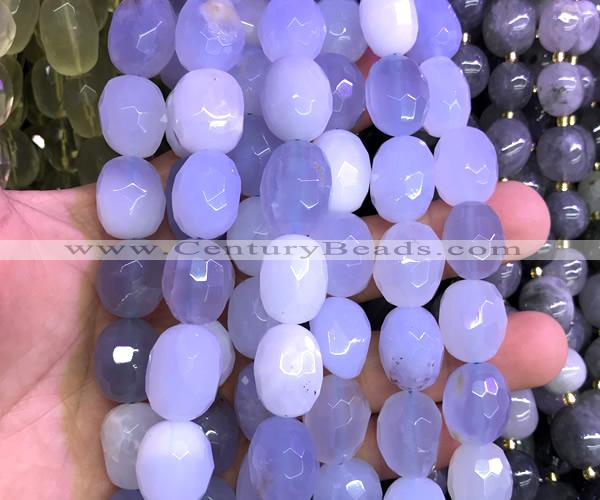 CNG9365 15 inches 12*16mm - 15*20mm faceted nuggets blue chalcedony beads