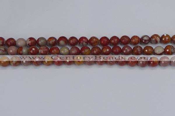 CNJ310 15.5 inches 8mm faceted round noreena jasper beads