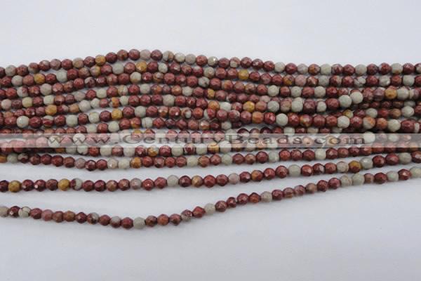 CNJ35 15.5 inches 4mm faceted round noreena jasper beads