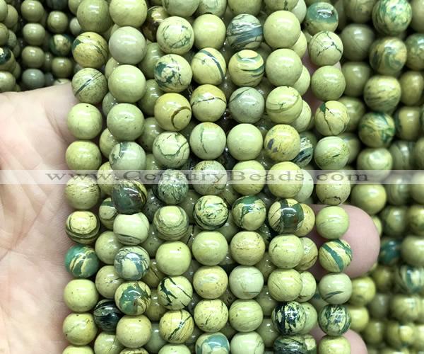 CNS362 15 inches 8mm round serpentine jasper beads wholesale