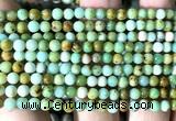 CNT580 15 inches 4mm round natural Mongolian turquoise beads