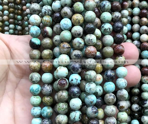 CNT592 15 inches 8mm round natural turquoise gemstone beads