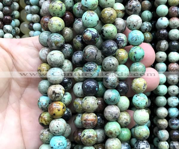 CNT593 15 inches 10mm round natural turquoise gemstone beads