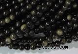 COB251 15.5 inches 4mm round golden obsidian beads wholesale