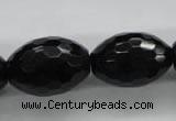 COB377 15.5 inches 18*25mm faceted rice black obsidian beads