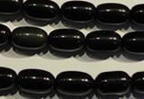 COB462 15.5 inches 10*14mm drum black obsidian beads wholesale