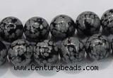 COB53 15.5 inches 12mm round Chinese snowflake obsidian beads