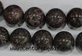 COB556 15.5 inches 16mm round red snowflake obsidian beads wholesale