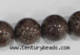 COB558 15.5 inches 20mm round red snowflake obsidian beads wholesale