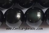 COB725 15.5 inches 14mm round black obsidian gemstone beads