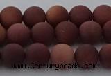 COJ472 15.5 inches 8mm round matte African blood jasper beads