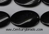 CON59 15.5 inches 18*30mm twisted oval black onyx gemstone beads