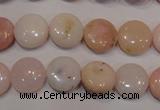 COP1014 15.5 inches 12mm flat round natural pink opal gemstone beads