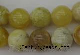 COP1205 15.5 inches 14mm round yellow opal gemstone beads