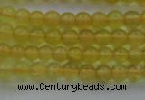 COP1300 15.5 inches 4mm round natural yellow opal gemstone beads