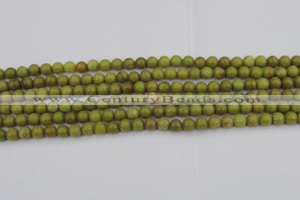 COP1400 15.5 inches 4mm round yellow opal gemstone beads