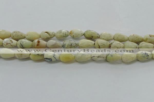 COP1480 15.5 inches 8*12mm faceted teardrop African opal gemstone beads