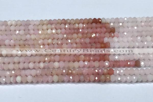 COP1853 15 inches 2*3mm faceted rondelle pink opal beads