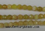 COP334 15.5 inches 6mm faceted round yellow opal gemstone beads