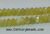 COP352 15.5 inches 5*8mm faceted rondelle yellow opal gemstone beads wholes