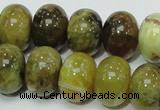 COP552 15.5 inches 15*20mm rondelle yellow & green natural opal beads