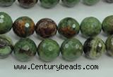 COP662 15.5 inches 8mm faceted round green opal gemstone beads