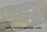 COP915 15.5 inches 15*20mm rectangle natural white opal gemstone beads