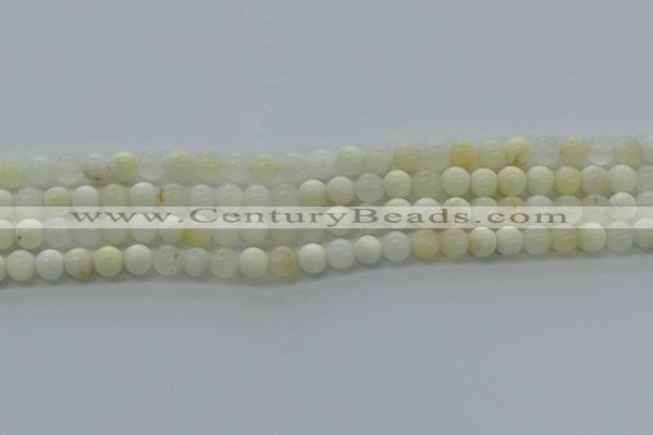 COP921 15.5 inches 6mm round white opal gemstone beads