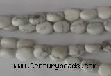 COV05 15.5 inches 6*8mm oval white howlite beads wholesale