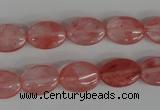 COV91 15.5 inches 10*14mm oval cherry quartz beads wholesale