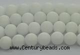 CPB411 15.5 inches 6mm round matte white porcelain beads