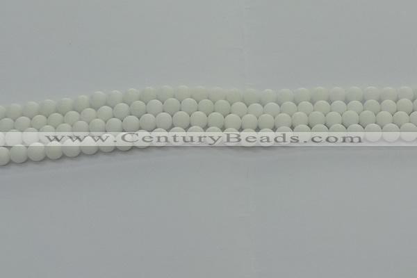 CPB411 15.5 inches 6mm round matte white porcelain beads