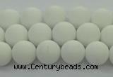 CPB412 15.5 inches 8mm round matte white porcelain beads