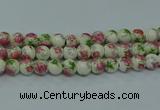 CPB653 15.5 inches 10mm round Painted porcelain beads