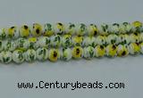 CPB733 15.5 inches 10mm round Painted porcelain beads