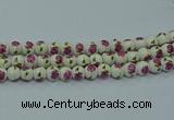 CPB741 15.5 inches 6mm round Painted porcelain beads