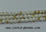 CPB804 15.5 inches 12mm round Painted porcelain beads