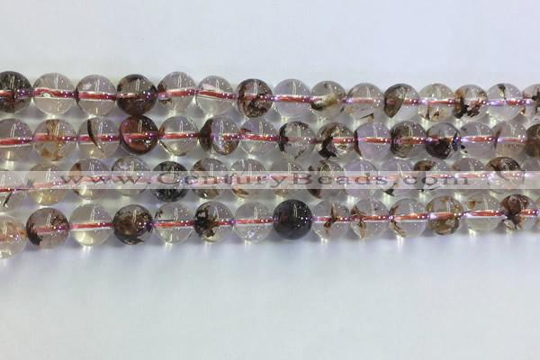 CPC651 15.5 inches 6mm round yellow phantom quartz beads