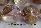 CPC656 15.5 inches 16mm round yellow phantom quartz beads