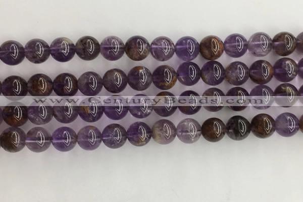 CPC661 15.5 inches 8mm round purple phantom quartz beads