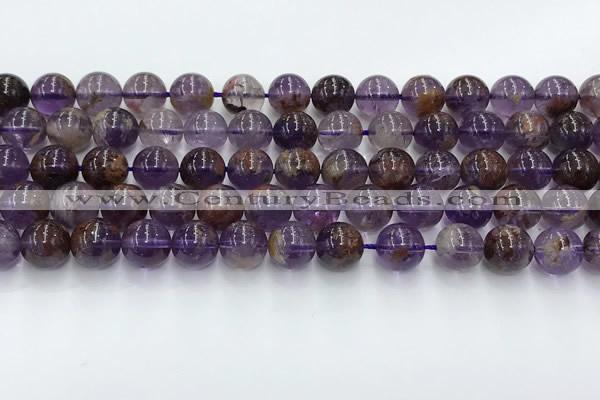 CPC666 15.5 inches 8mm round purple phantom quartz beads wholesale