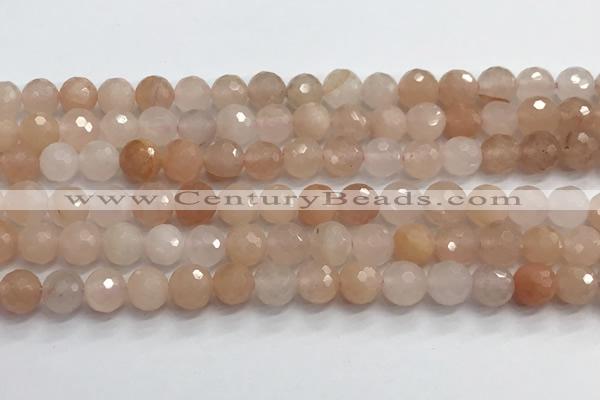 CPI218 15.5 inches 10mm faceted round pink aventurine jade beads wholesale