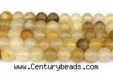 CPQ354 15.5 inches 12mm round yellow quartz gemstone beads