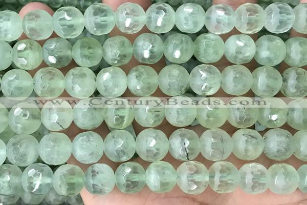 CPR368 15.5 inches 12mm faceted round prehnite gemstone beads