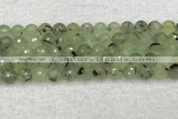 CPR411 15.5 inches 8mm faceted round prehnite gemstone beads