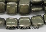 CPY18 16 inches 14*14mm square pyrite gemstone beads wholesale